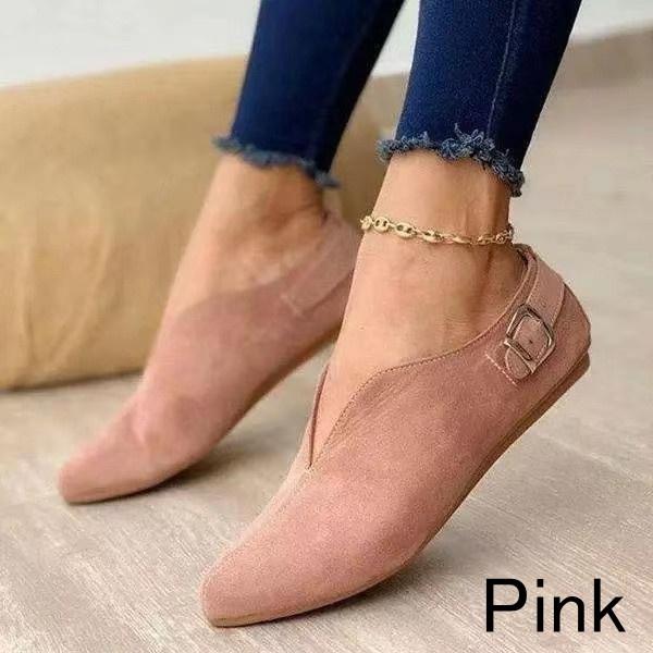 

2021 г. Супер новые модные женские туфли с острым носком на плоской подошве, всесезонные кожаные винтажные туфли, женские мокасины, ленивые туфли, большие размеры 35-43 36 розовый