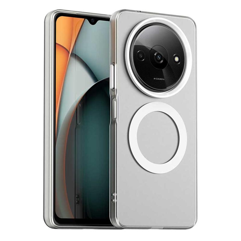Transparent Case For Xiaomi Poco C61 Case For Poco C61 Magnetic Adsorption Wireless Charge Cover For Poco C61 Case 6.71 inch