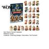 Surprise Daily Countdown Toys Magic Elf Advent Calendar, 24 Day Acrylic 2D Ornament Set with Durable Holiday Patches Cute Mini Figures, Christmas Tree