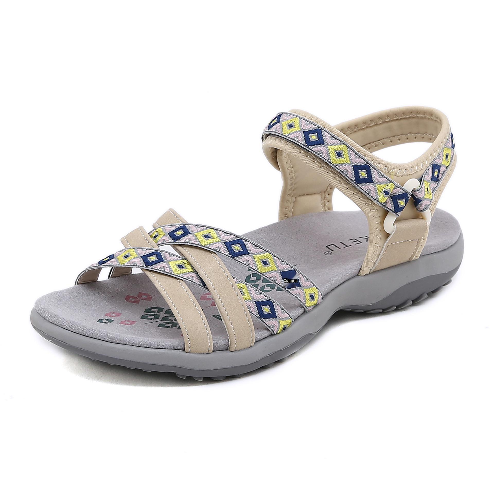 

K6357-3 Spring/Summer 2025 Women s Printed Velcro Sports Sandals (Large Size) 42 абрикосовый
