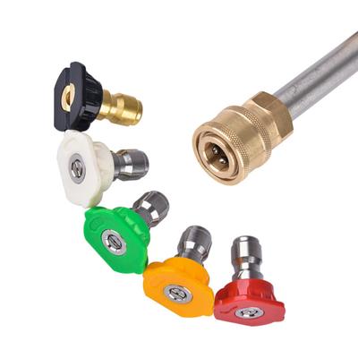 1/4 Zoll Edelstahl 4000 Psi Schnellkupplung Hochdruck-Sprühspitze 0 15 25 40 65 Grad Düse Autowaschzubehör