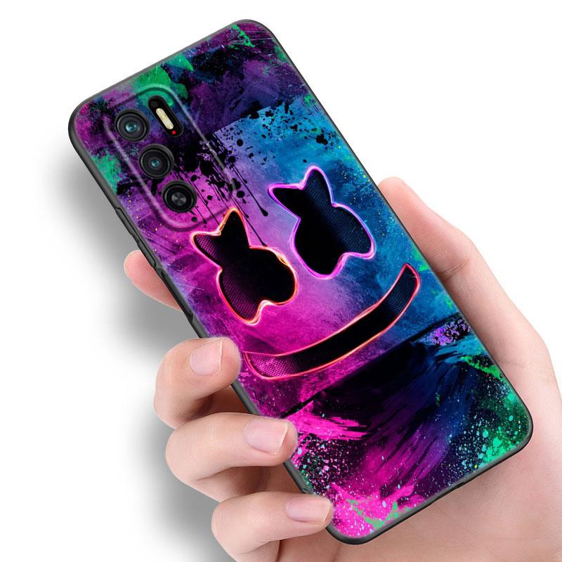 DJ Marshmallow Phone Case For Xiaomi Redmi Note 7 8 9 10 Lite 11 11E 11T 12 Pro 11S 4G 10T 5G 8T 9S 10S Soft TPU Black Cover