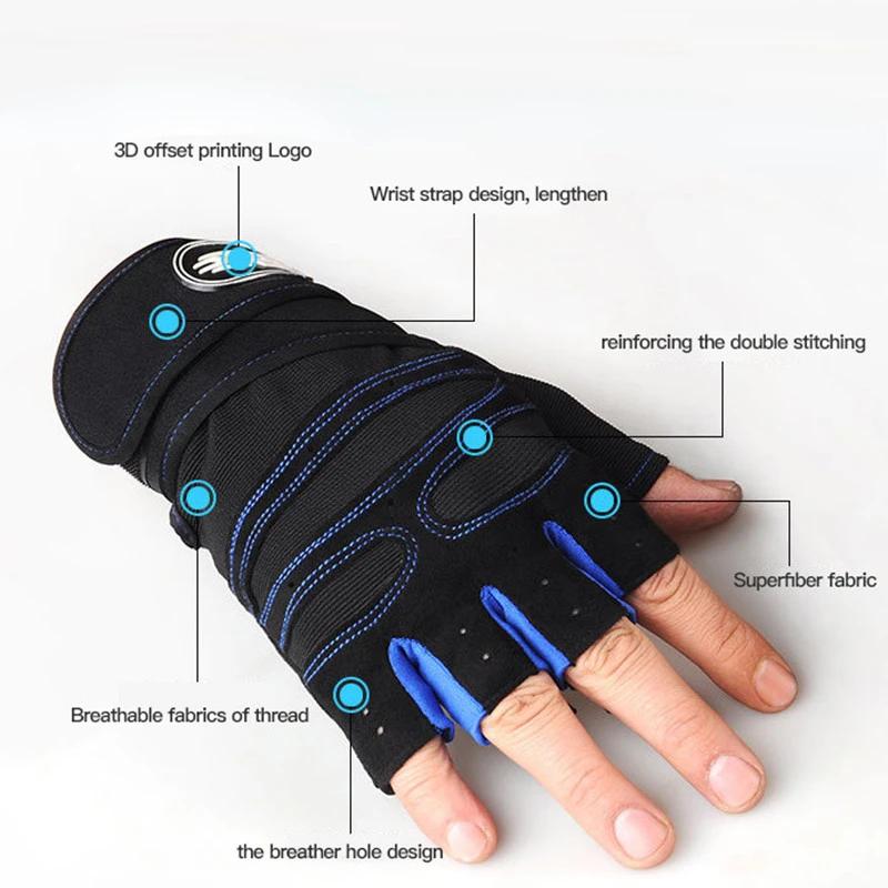Fitness Half Finger Gloves Wrist Guard Sports Dumbbell Riding Non Slip Exercise Training Cycling Workout Glove for Men Women
