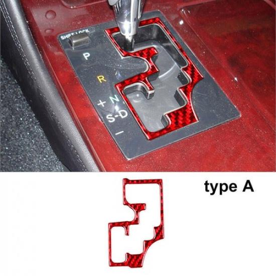 Red Carbon Fiber Interior Automatic Gear Shift Cover Trim For Lexus GS300/350