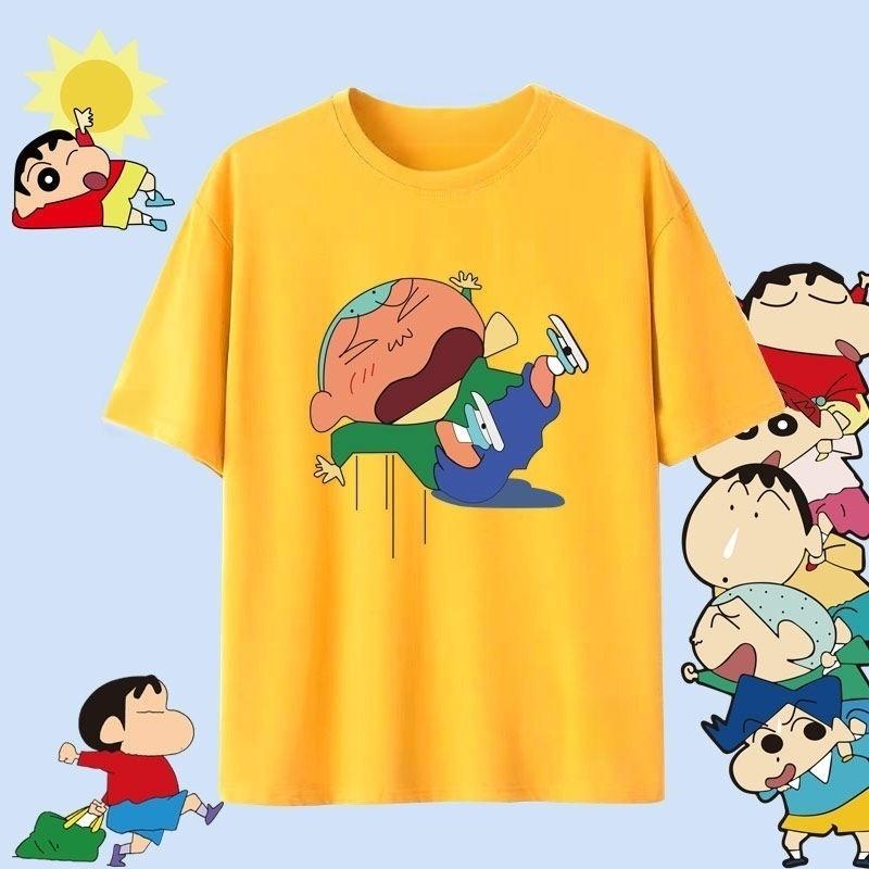 Crayon Shin Chan Shinnosuke Shiro Kazama Print T Shirt Women Unisex Oversized Cute Cartoon Short Sleeve Casual Tee