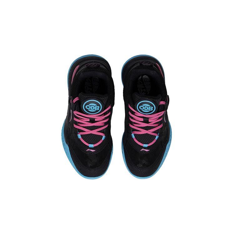 LiNing Youth  Performance Anti-Slip Shock Absorbing Durable Lightweight Rebound Low-Top Basketball Shoes Kids Sneakers Black Pink YKBS092-7
