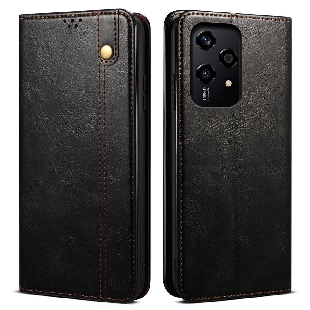 For Honor 200 Lite Case Folio Leather Phone Cover with Card Holder Crazy Horse Texture