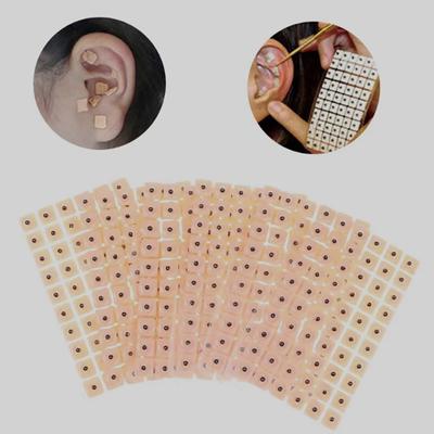 600 Stück Ohraufkleber aus Kuhherb-Samen, Aurikulotherapie, Akupunktur, Massagetherapie, Dredge, Körpermeridiane, Verbesserung der Sehkraft, Behandlung von Schlaflosigkeit