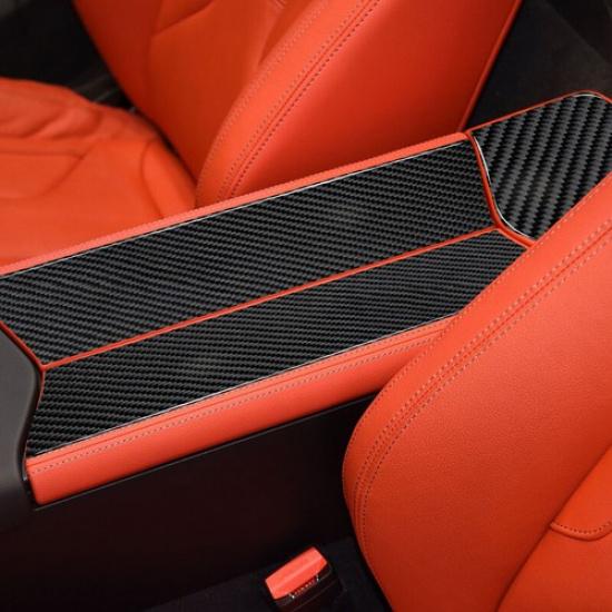 3pcs Carbon Fiber Center Armrest Box Panel Cover Trim For BMW Z4 G29 19-22 LHD
