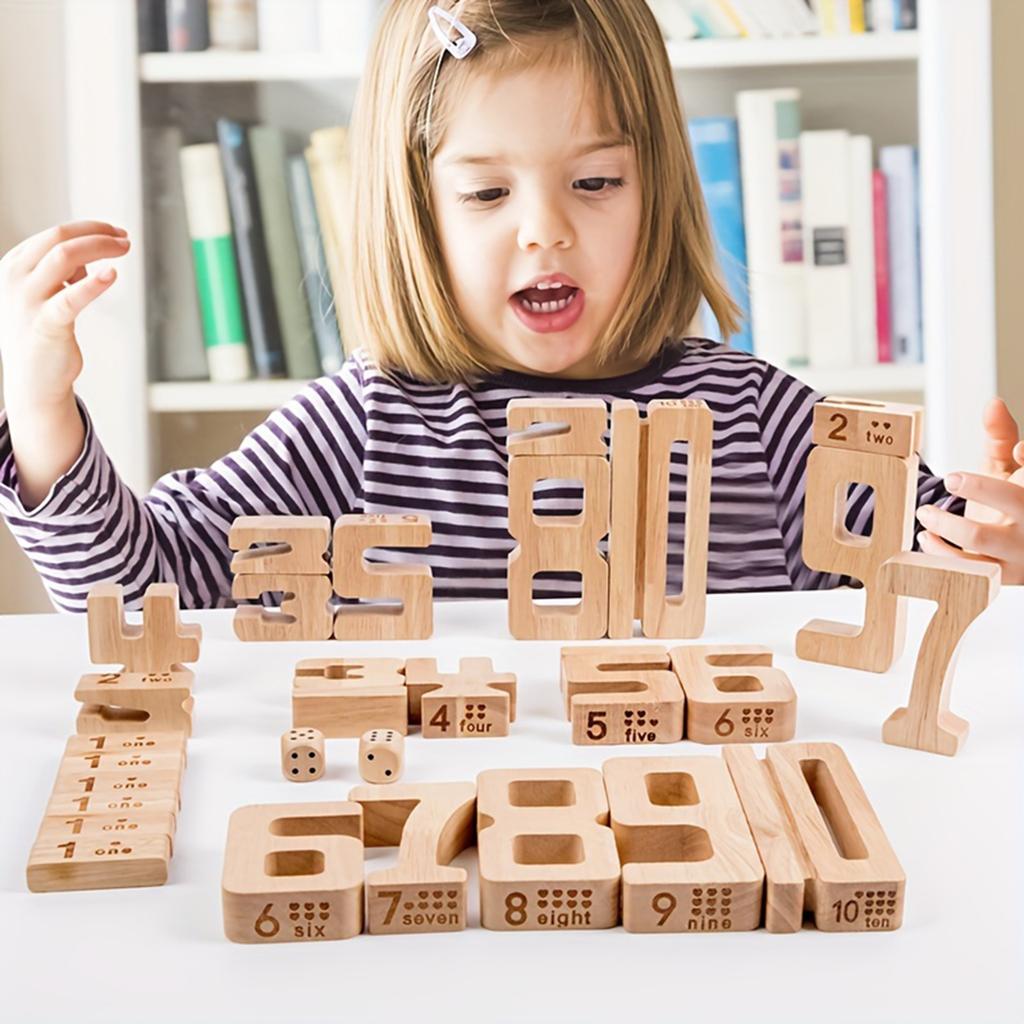 Number Building Block, Number Mazes, Educational Board Games, Wooden Educational Toys,Enhance Logical Thinking, Suitable Gifts For Children!