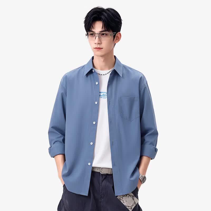JEEP Men's Pure Cotton Casual Long Sleeve Shirt