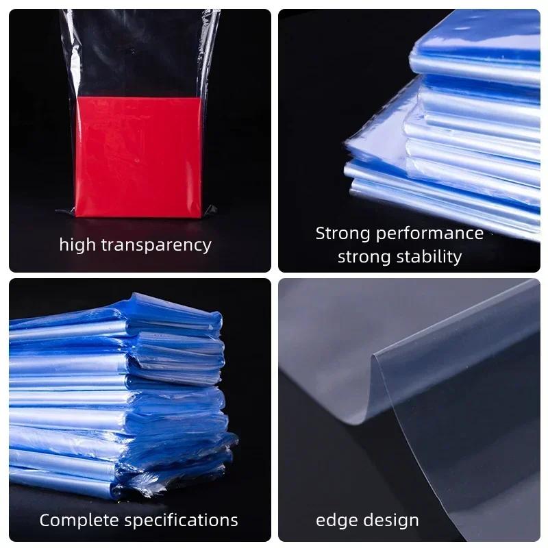 100 шт. ПВХ термоусадочный пакет Прозрачный Чистый Пыле- влагозащитный Мембранная коробка для обуви Внешняя упаковка Пластиковый запайщик Термоусадочные пакеты 10x15cm