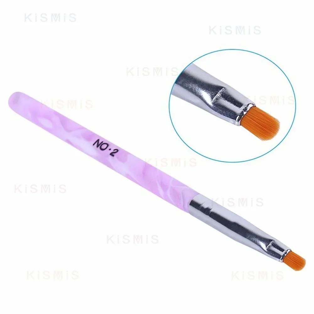 7pcs Manicure Tool Set Nail Brush Tip Painting Sculpting Stippling Flat Eyeliner Pen Acrylic Gel Polish