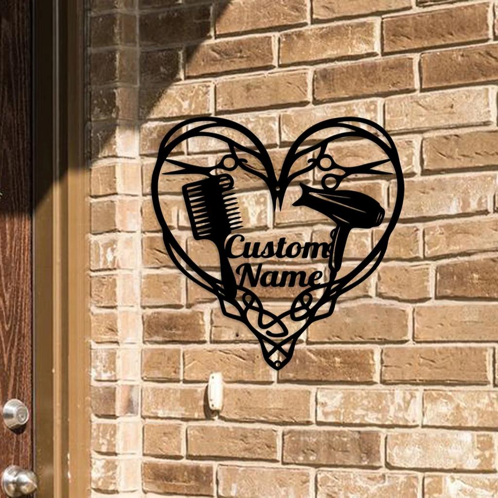 Metal Hair Salon Wall Art, Hairdresser Gift, Beauty Salon Decor