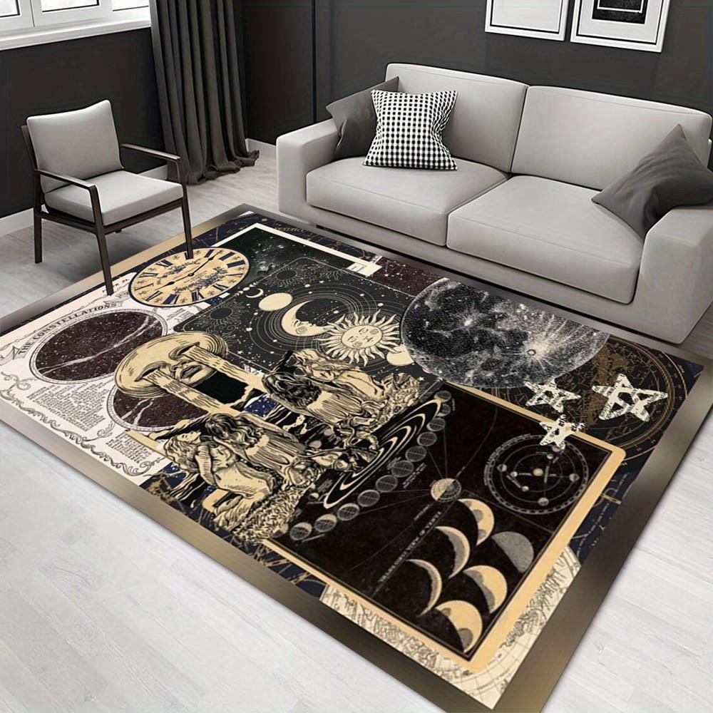 

1pc 1437687223Pattern Carpet, Area Rug For Living Room Bedroom Room Bed Chair Laundry Entryway Corridor Yard Non-slip Outdoor Camping Rug Fl 60cm by 90cm