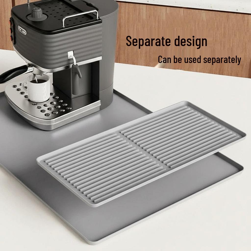 Σιλικόνη Αντιολισθητικό Ανθεκτικό στη Θερμότητα Σουπλά & Δίσκος Αποστράγγισης Καφέ