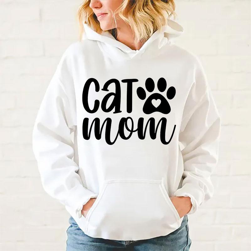 New Fashion Cat Mom Printed Hoodie Women Men Autumn Winter Warm Sweatshirt Hip Hop Harajuku Streetwear Long Sleeve Pullover