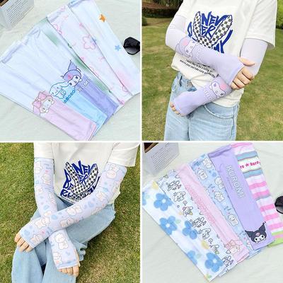 Damen Niedliche Ärmel im Koreanischen Stil aus Eisseide: Sommer UV-Schutz & Atmungsaktiv für Outdoor-Radfahren