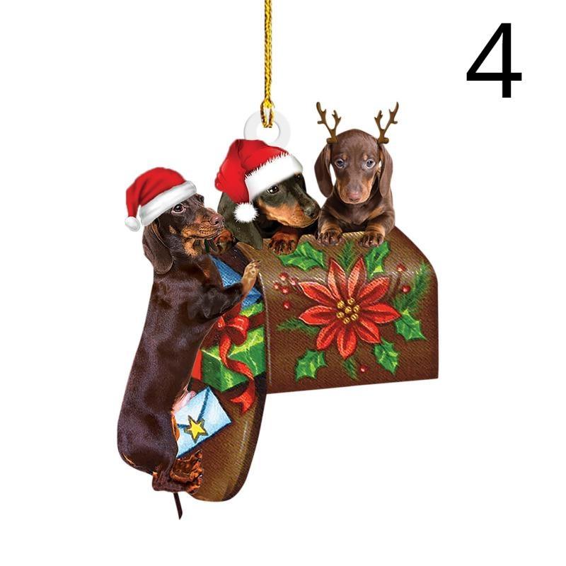 2023 Christmas Ornament New Year Festive Party Supplies Room Xmas Tree Pendant Cute Kitty Dog Cat Animal Decoration Xmas Gift