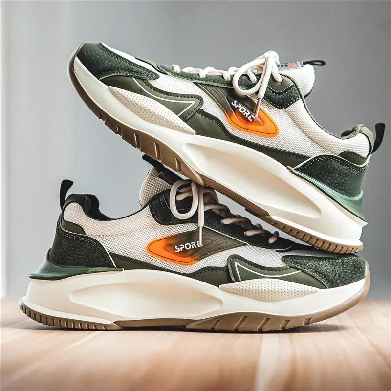 

Кожаные мужские туфли, модная корейская версия, модная повседневная обувь, мужская дышащая амортизирующая спортивная вулканизированная мужская обувь 44