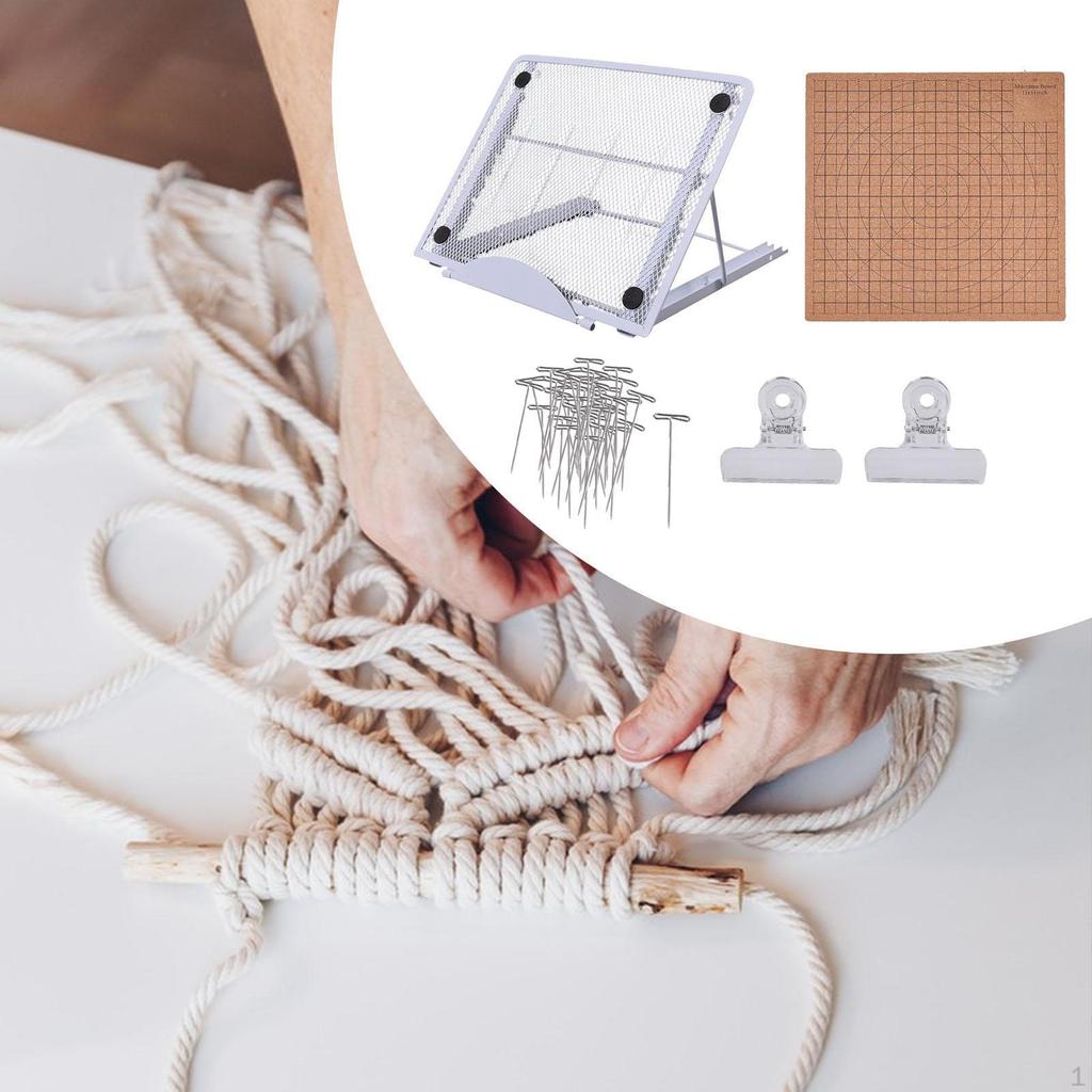 Kit Tavola Macramè Fai da Te, Strumenti Multifunzionali Tessuti a Mano per Intrecciare e Annodare