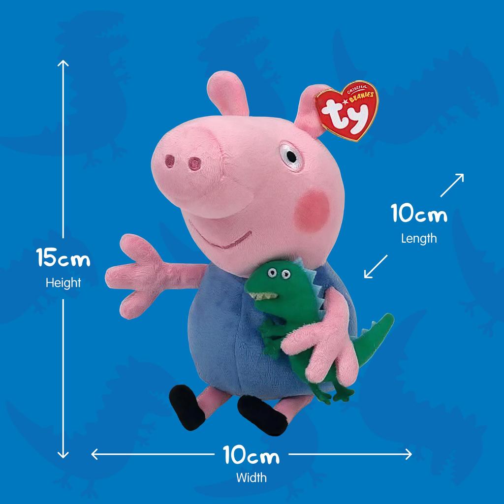 Ty Peppa Pig Stuffed Medium George 46130 Toy, Size, Pig,