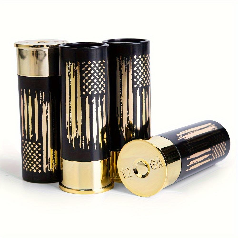 Plastové panákové sklenice ve tvaru brokovnicových nábojnic pro muže, Sklenice na pití pro lov, střelectví, Barové sklenice jako dárek, Ráže 12, 4 ks/sada