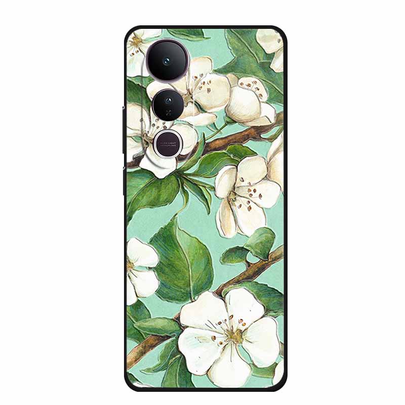 3D Emboss Case For Vivo V50 Lite 4G Phone Case V 50 lite Coque Flowers Silicone Soft Back Cover Funda For Vivo V50 Lite 5G Case