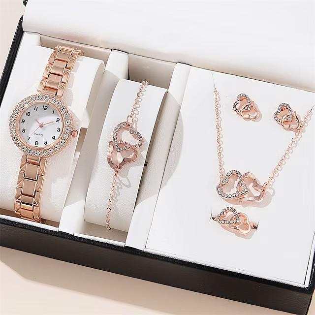 Women's 5-Piece Fashion Watch Set with Picture Box – Classic Hot Style