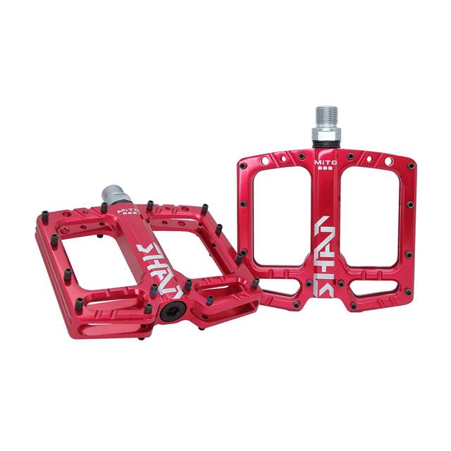 

MTB Bike Pedals 3 Bearings Nonslip Polished Hollow Mountain Road Bicycle Platform Pedals Aluminum Alloy Wide Cycling Accessories красный