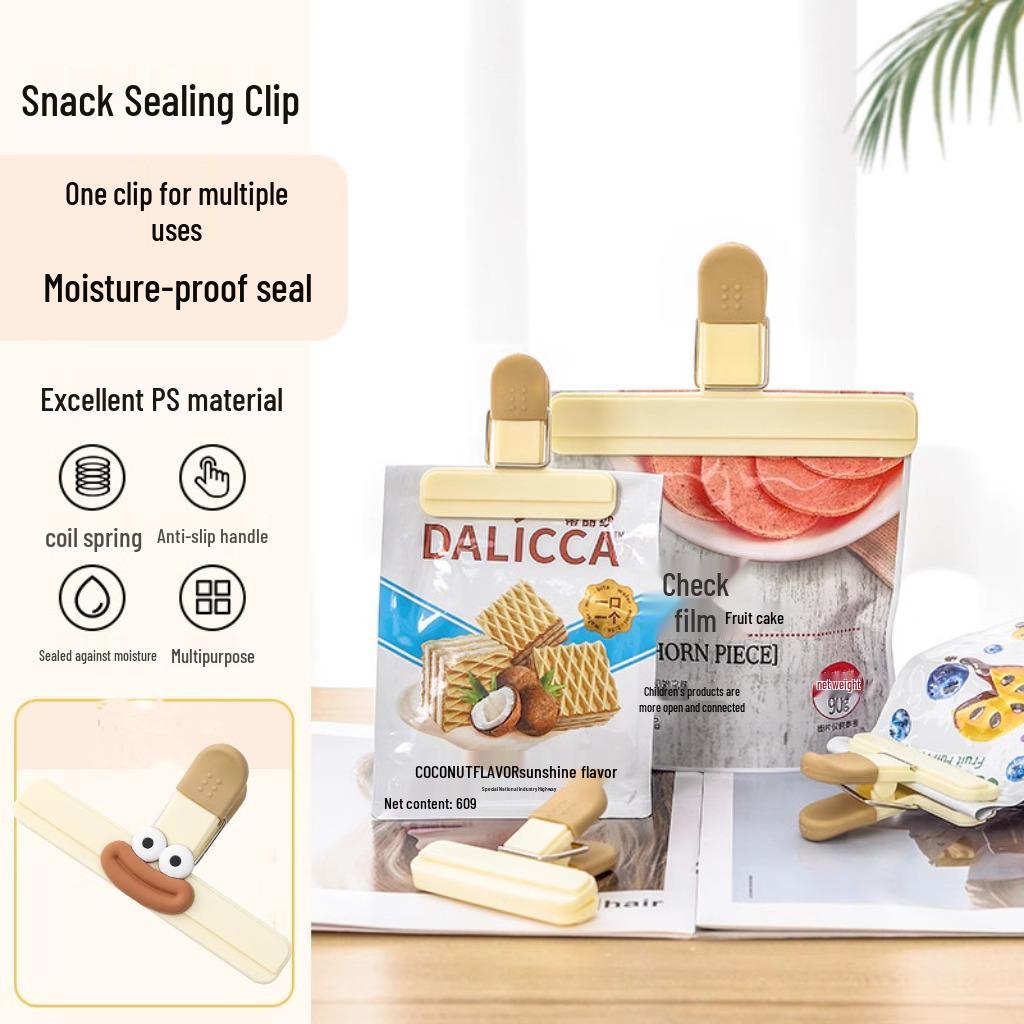 

Мультяшный зажим для запечатывания снеков с большими глазами для влагозащищенного хранения Cute Clip - Small - 1 Pack