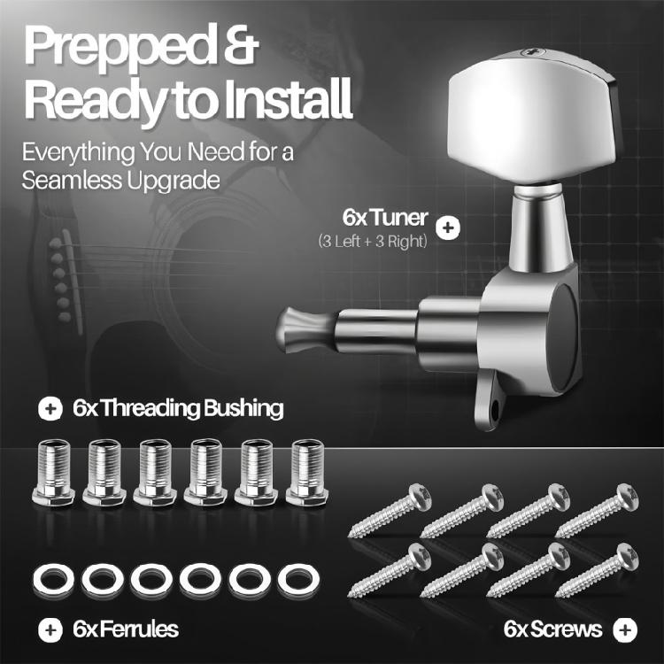 6Pcs Metal Guitar Tunings Pegs Machine Head String Tuners Tunings Key Replacement Acoustics Guitar Tuner Enduring