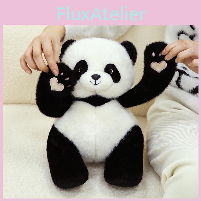 Adorable 35cm Black Panda Plush Toy Super Soft Stuffed Animal Gift For Girls