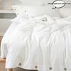 3pcs  100% Cotton Bedding Set Double Duvet Cover Set 220x240 Solid Twist Cotton King Size Bedding Set Quilt Cover Set