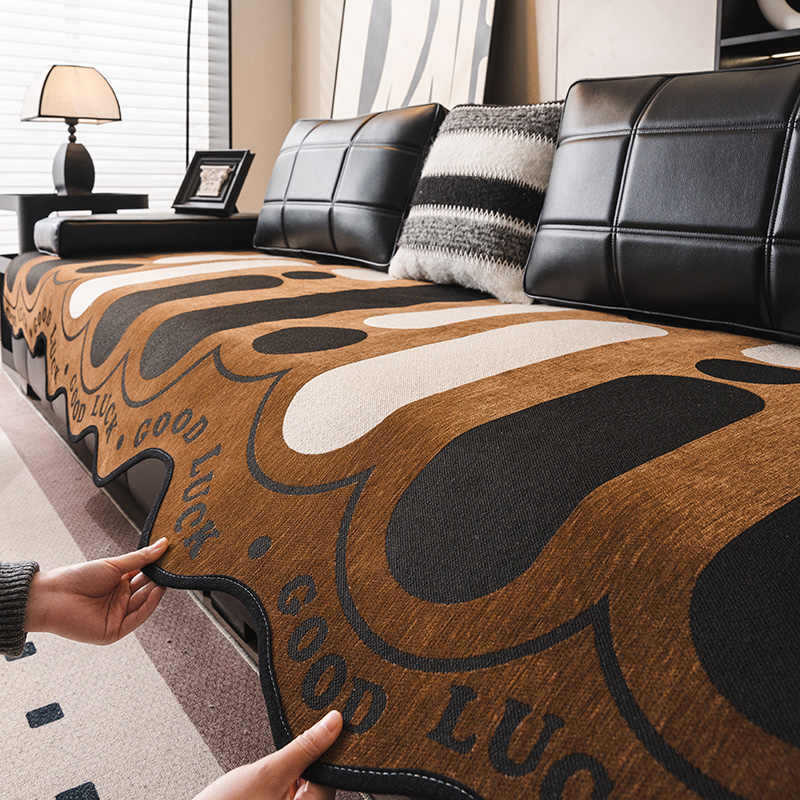 Special-Shaped Sofa Cushion, Universal In All Seasons, Non-Slip Seat Cushion, Leather Sofa Seat Cushion, Irregular Cover Cloth Towel, Light Luxury