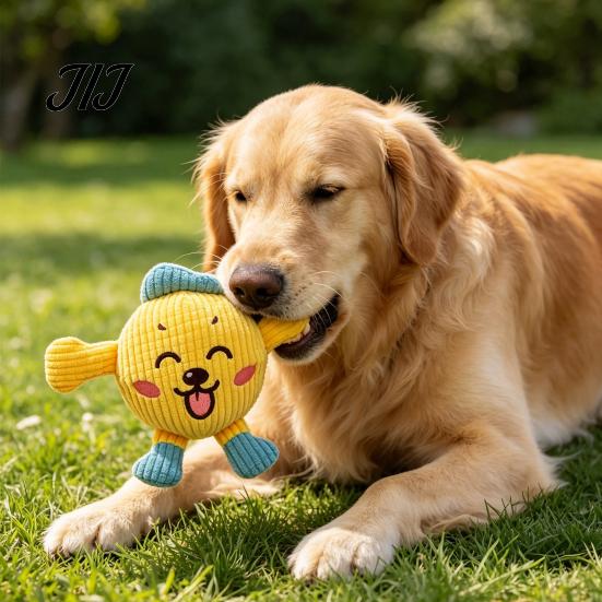 Durable Plush Toys for Dogs Squeaky Dog Chew Toy, Cartoon Cat/Dog Shape, Interactive Teeth Grinding Puppies And Boredom Relief Toy Indoor Cats