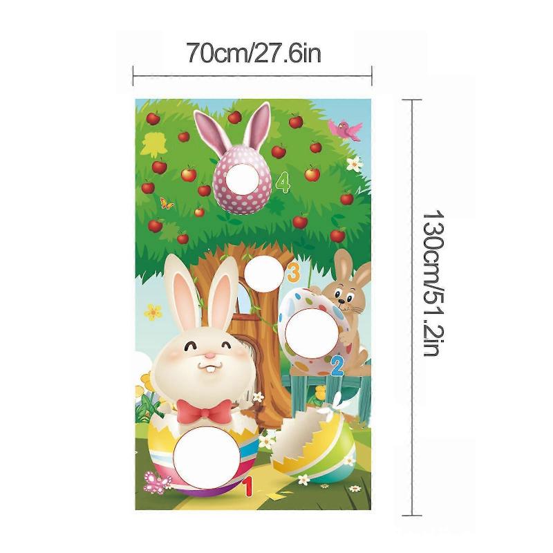 Zestaw do gry w rzucanie woreczkami z piaskiem na Wielkanoc - Nadruk z zajączkiem, Wiszący styl, Zmywalny, Idealny na zajęcia wewnątrz i na zewnątrz