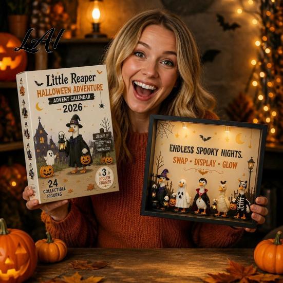 Halloween Advent Calendar 2026 with 24 Horror Ducks Figures Days of Theme Gift Box Countdown Acrylic for Adult Teens Kids Boys Girls Surprise Gifts
