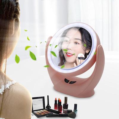 Kleiner Ventilator Schminkspiegel 360 Grad Drehung Beleuchteter Schminkspiegel Multifunktionales Hautpflege-Tool Tragbare Make-up-Utensilien Für