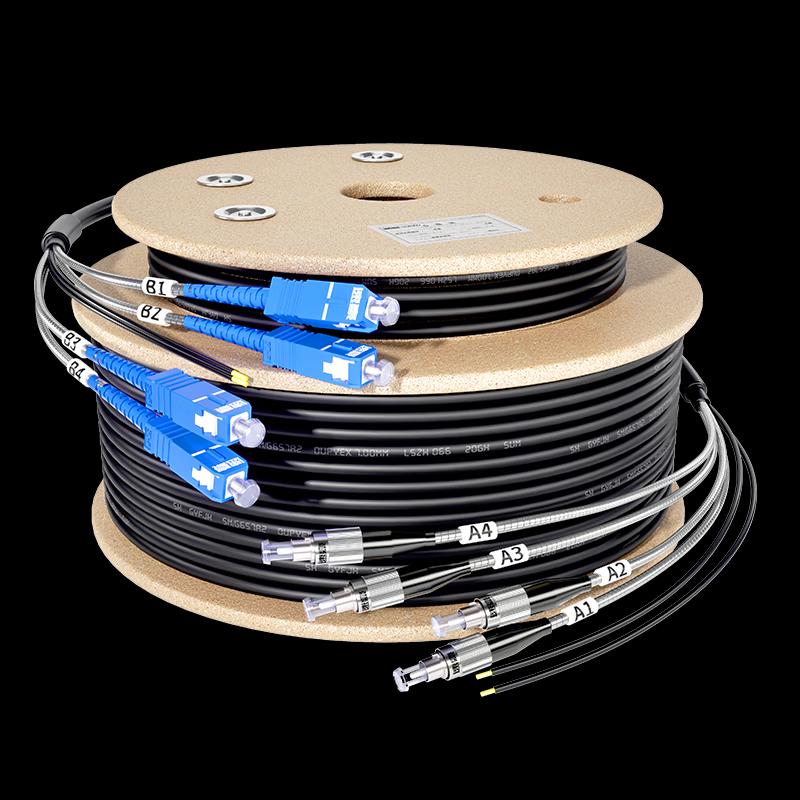 Outdoor Armored Single-Mode SC-FC Fiber Optic Cable