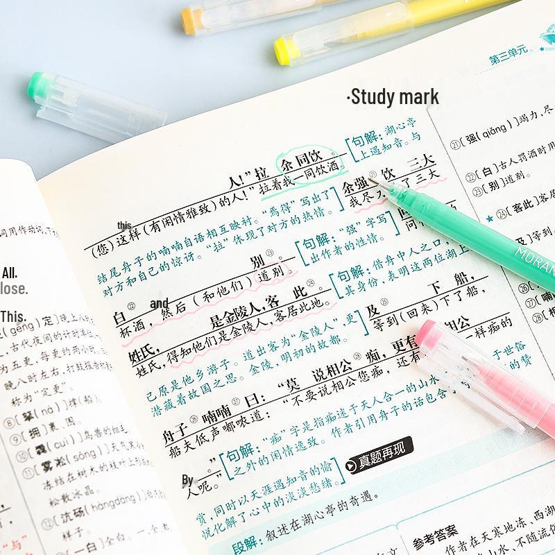 Blue Fruit Nine-Color Gel Journal Pens for Students - Doodle, Color, and Highlight with Fluorescent Markers