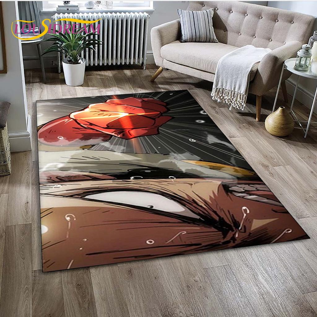 3D ONE PUNCH MAN Anime Cartoon  Area Rug,Carpet Rug for Living Room Bedroom Sofa Doormat Decoration, Kid Play Non-slip Floor Mat
