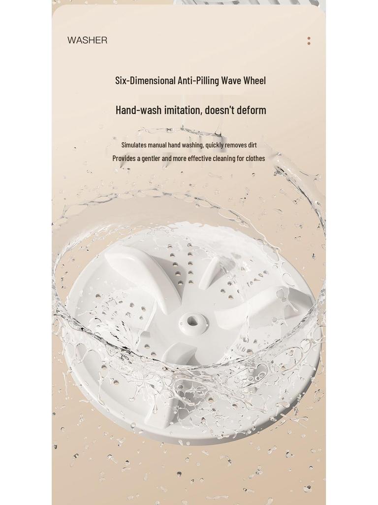 4L Portable Mini Washing Machine: Foldable, Rechargeable, Compact Washer for Underwear, Baby Clothes, Socks, and Dorm Laundry.