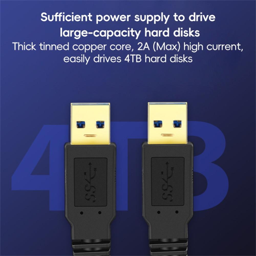 

1m USB 3.0 Male to Male Mobile Hard Drive Box Data Cable Laptop Radiator Extension Cord,Black As Shown A