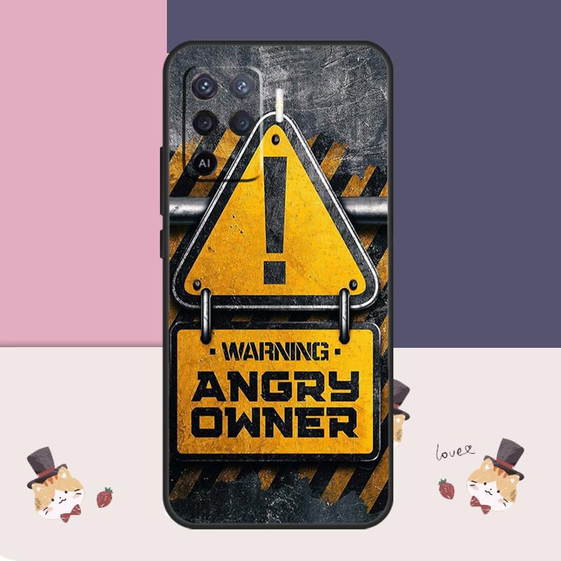 Warning Angry Danger Owner Case For Oppo A38 A58 A78 A98 A54 A74 A94 A18 A57 A17 A77 A80 A60 A40 A96 A76 A16 A15 A5 Pro
