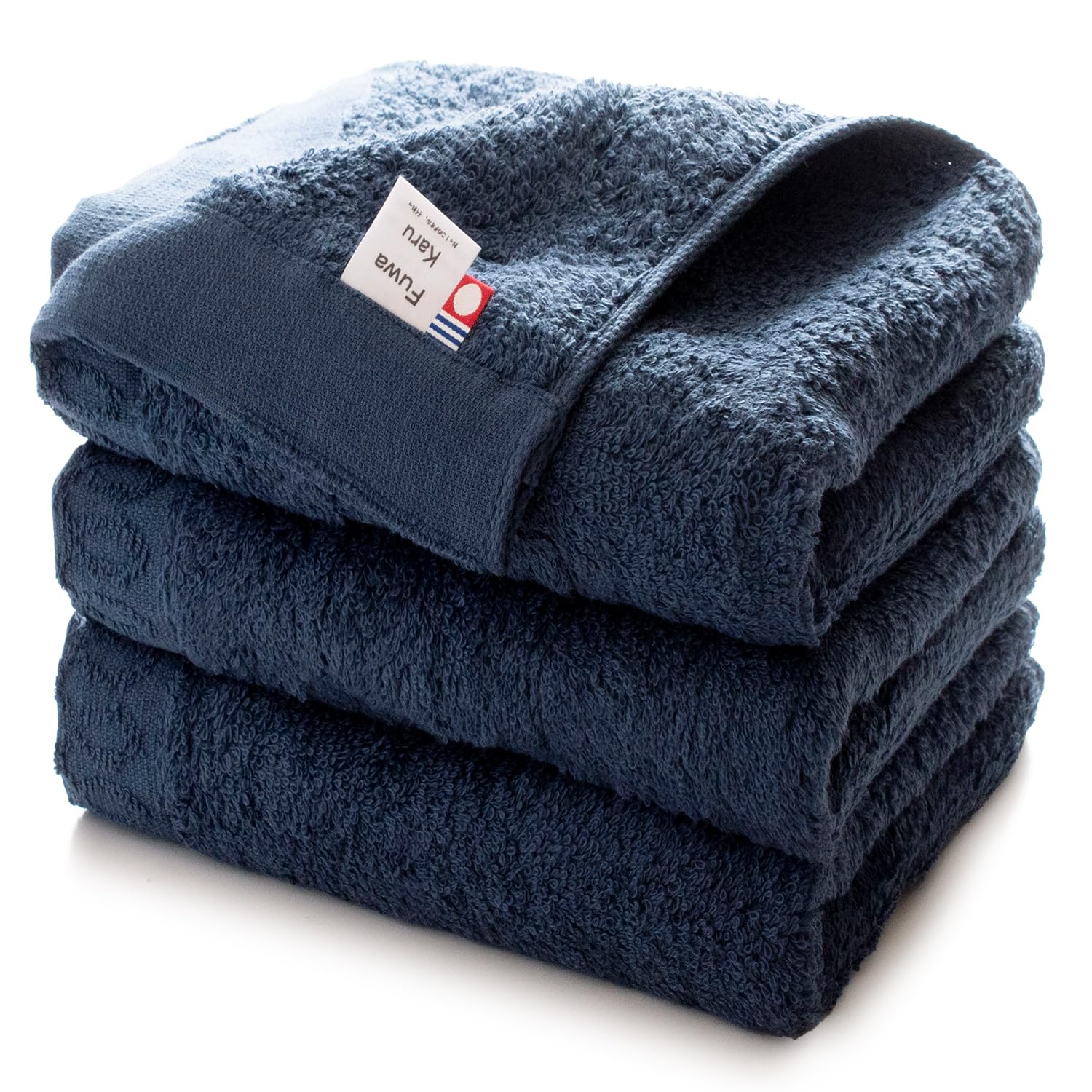 

Transparan Imabari Face Towels, 3-Piece Set, Soft, Absorbent, Quick-Drying, Lightweight, Thick, 100% Cotton, Softly Twisted, Made in Japan (Navy)