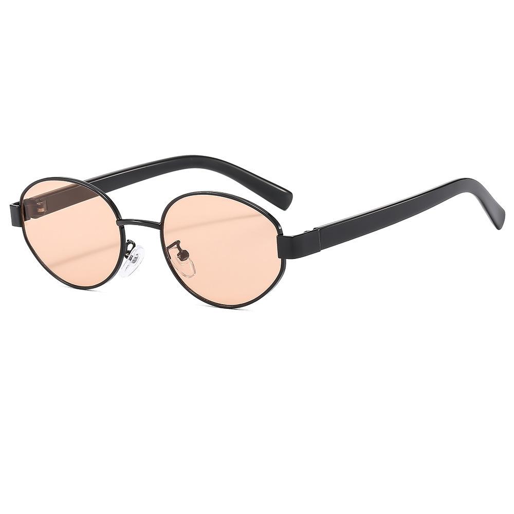 

Металлические Очки Овальной Формы с Маленькой Оправой Уличный Снимок Ретро Солнцезащитные Очки Женские Очки Корейские