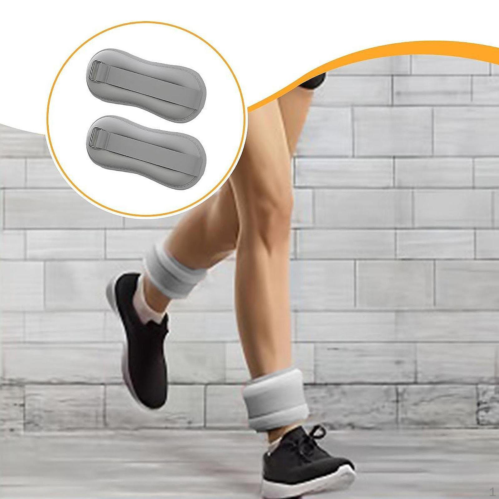 

2 Pieces Ankle Weights for Men Women Portable Strength Training Wrist Cuffs Arm Walking gray 0.75KG