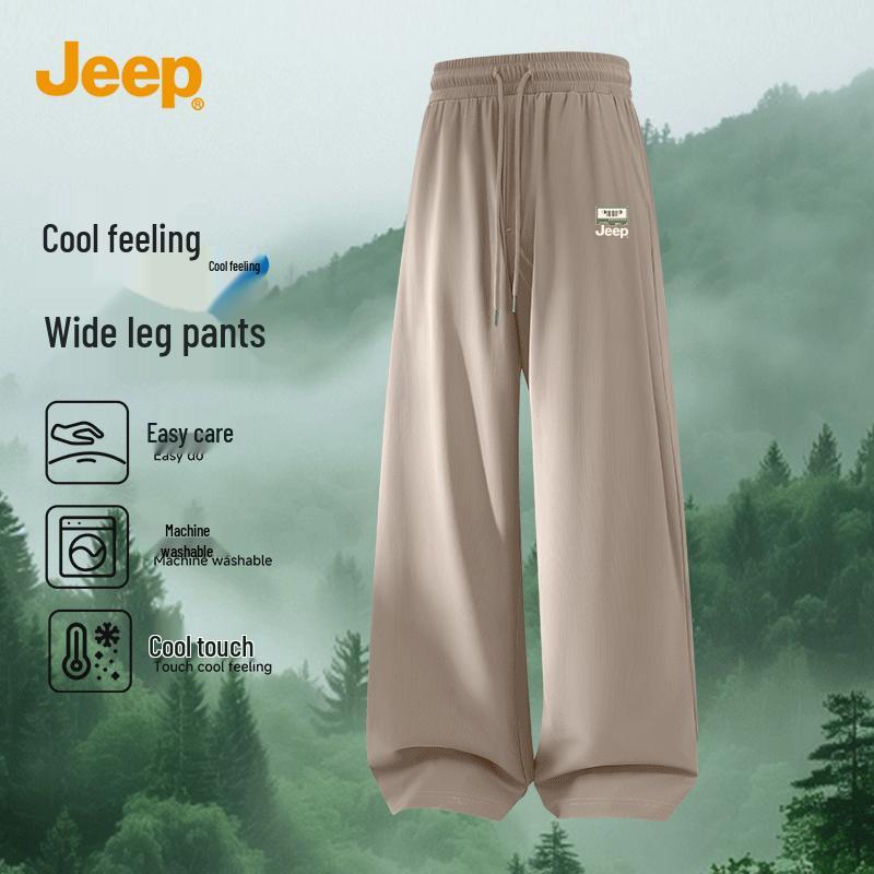 JEEP Men s Ice Silk Wide-Leg Casual Pants 3XL