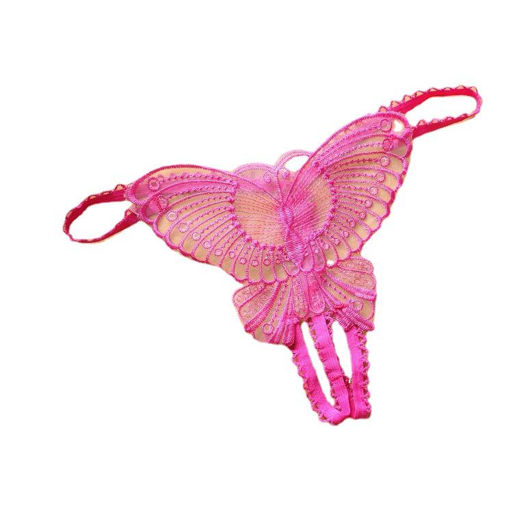 Elegant Hollow Embroidery Crotchless Thong - Sexy Lingerie, Real Shot, No Need To Remove